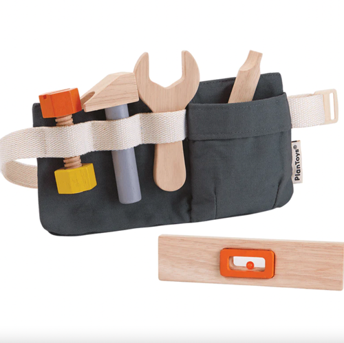 Discover the joys of fixing and creating projects with our Tool Belt! The tools include a hammer, a wrench, a screwdriver and a level. Kids can practice using these 