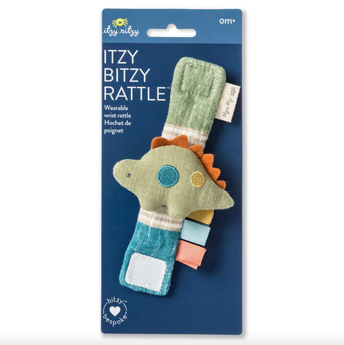 Shake It, Babe! Our Itzy Bitzy Rattle™ wrist rattle is sure to captivate and delight baby with every move they make. Made of soft natural cotton fabric, it easily at