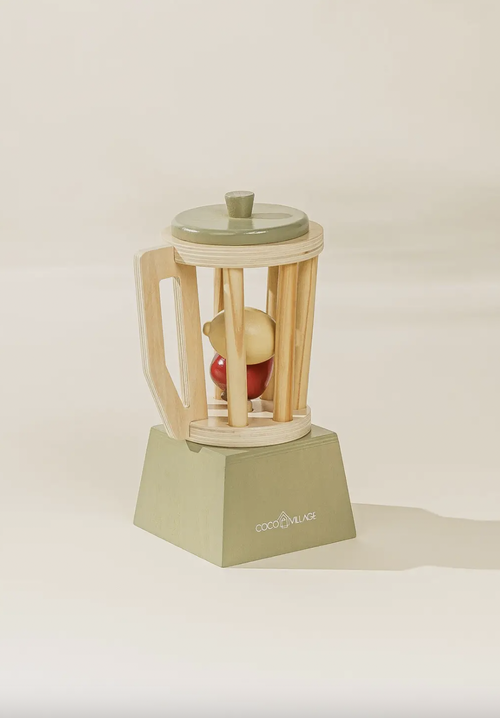 
Anyone want a little smoothie? With this cute little wooden Blender, your little one will be able to make you the most delicious imaginary beverages ever tasted! An