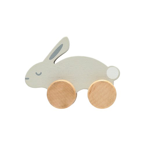  Your little baby girl or baby boy will love playing, racing and hopping with this adorable wooden bunny push toy by Pearhead!
• Includes one wooden gray toy bunny p