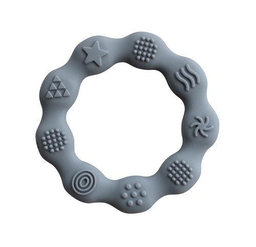 The ring design is super easy for baby to grasp and hold, and the variety of textures help soothe sore gums. Made of 100% food-grade silicone, it’s easy to wash and 